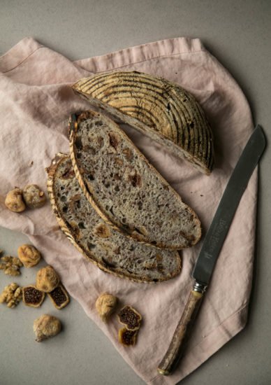 Sourdough bread with figs and walnuts