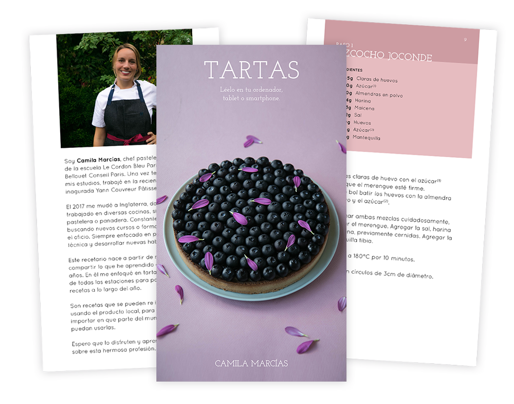 Preview del libro de Tartas por Camila Marcías